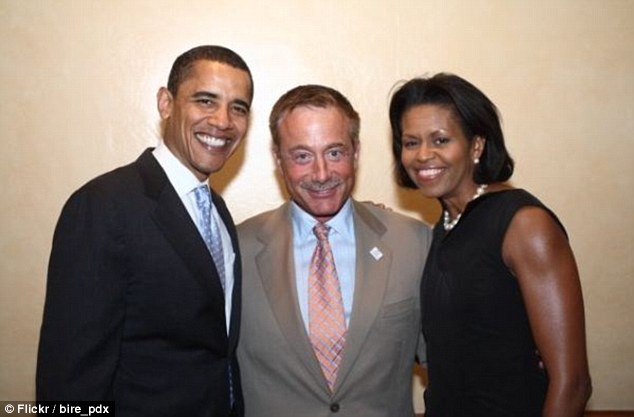 Terry Bean shown with President Barack Obama and First Lady Michelle Obama.