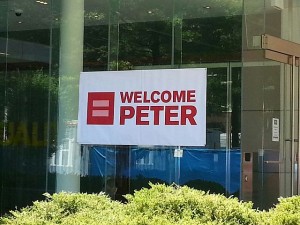 HRC sign welcomes AFTAH's Peter LaBarbera. A few hours later, they were denoucing pro-family advocates as the "fringe."