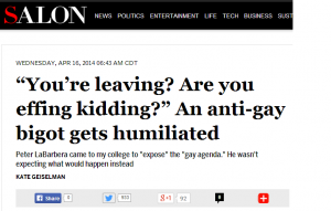 The liberal online magazine Salon became the conduit for Kate Geiselman's absurd "effing" lie.