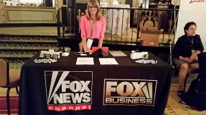Fox News recruiting table at  homosexual journalists (NLGJA) convention, held last year in Chicago. Click to enlarge.