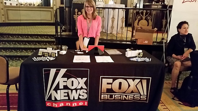 Fox News recruiting table at  homosexual journalists (NLGJA) convention.