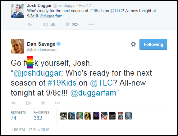 Dan_Savage_Hate_Tweet_Josh_Duggar_Go_F_Yourself_BLOCKED_RAINBOW_FLAG